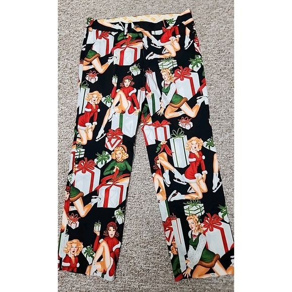 Loudmouth Pin Up Girls Christmas Men's Lounge Pants 36x30 Rare Golf Pants